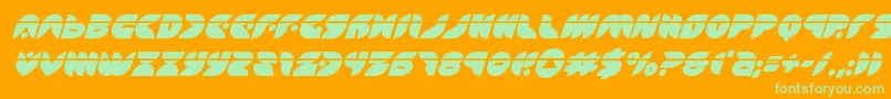 Czcionka Puffangellaserital – zielone czcionki na pomarańczowym tle