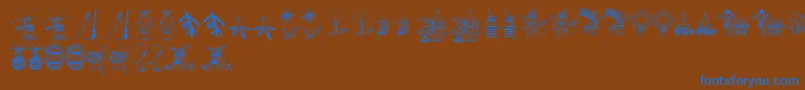 Fonte Holidayfont – fontes azuis em um fundo marrom