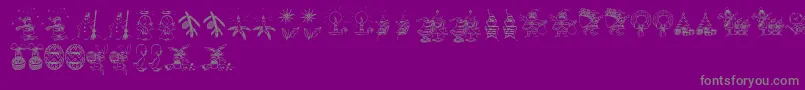 Holidayfont-Schriftart – Graue Schriften auf violettem Hintergrund
