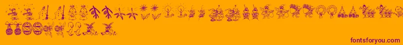 Holidayfont Font – Purple Fonts on Orange Background