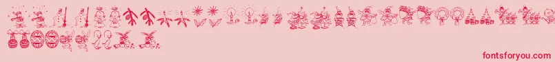 Holidayfont-fontti – punaiset fontit vaaleanpunaisella taustalla