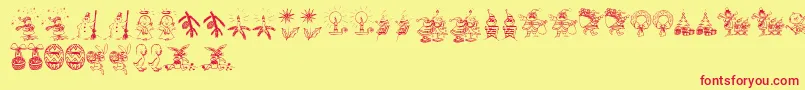 フォントHolidayfont – 赤い文字の黄色い背景