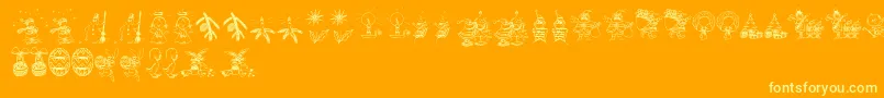 Fonte Holidayfont – fontes amarelas em um fundo laranja