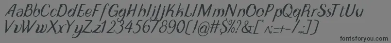DisguiseDisplayItalic Font – Black Fonts on Gray Background