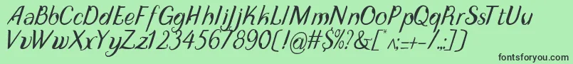 フォントDisguiseDisplayItalic – 緑の背景に黒い文字