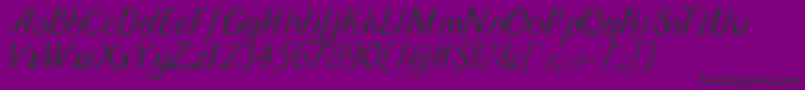 DisguiseDisplayItalic-Schriftart – Schwarze Schriften auf violettem Hintergrund