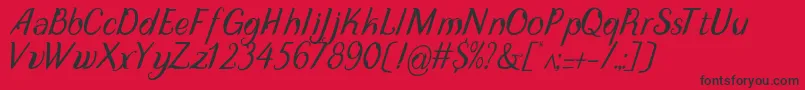 Police DisguiseDisplayItalic – polices noires sur fond rouge