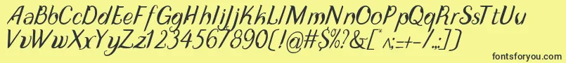 DisguiseDisplayItalic Font – Black Fonts on Yellow Background