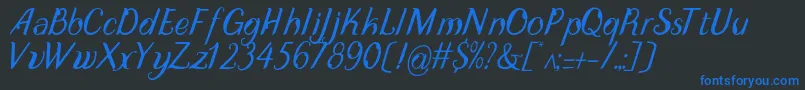 DisguiseDisplayItalic Font – Blue Fonts on Black Background