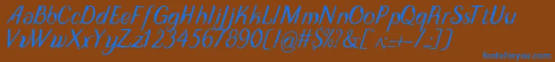 Шрифт DisguiseDisplayItalic – синие шрифты на коричневом фоне