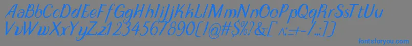 DisguiseDisplayItalic Font – Blue Fonts on Gray Background