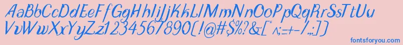 DisguiseDisplayItalic Font – Blue Fonts on Pink Background