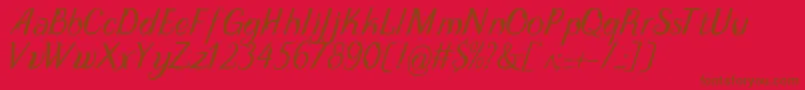DisguiseDisplayItalic Font – Brown Fonts on Red Background