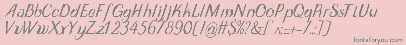 DisguiseDisplayItalic Font – Gray Fonts on Pink Background