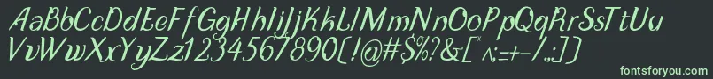 DisguiseDisplayItalic-Schriftart – Grüne Schriften auf schwarzem Hintergrund