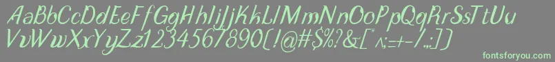 DisguiseDisplayItalic Font – Green Fonts on Gray Background