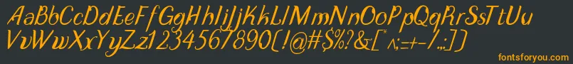 DisguiseDisplayItalic Font – Orange Fonts on Black Background