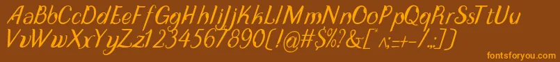DisguiseDisplayItalic Font – Orange Fonts on Brown Background