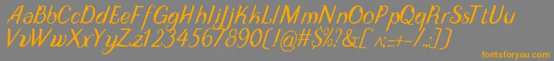DisguiseDisplayItalic-fontti – oranssit fontit harmaalla taustalla