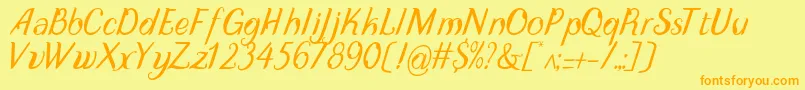 DisguiseDisplayItalic Font – Orange Fonts on Yellow Background