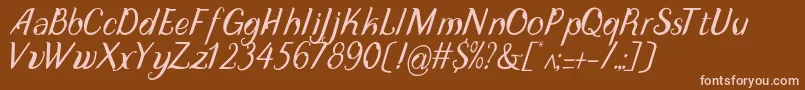DisguiseDisplayItalic Font – Pink Fonts on Brown Background