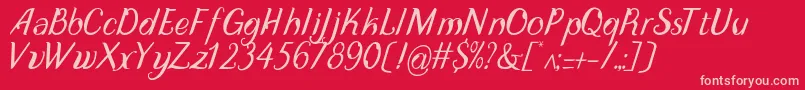 DisguiseDisplayItalic Font – Pink Fonts on Red Background