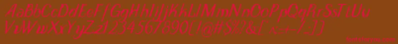 DisguiseDisplayItalic Font – Red Fonts on Brown Background