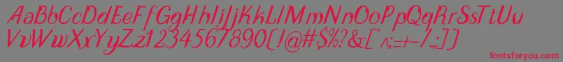 DisguiseDisplayItalic Font – Red Fonts on Gray Background