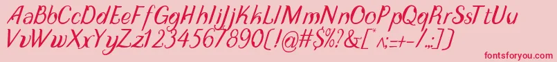 Шрифт DisguiseDisplayItalic – красные шрифты на розовом фоне