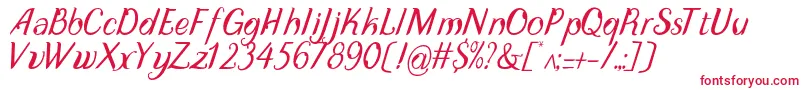 DisguiseDisplayItalic Font – Red Fonts on White Background