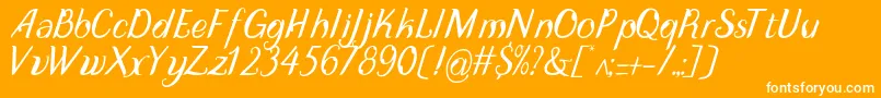 DisguiseDisplayItalic Font – White Fonts on Orange Background