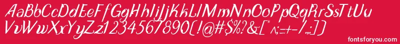 DisguiseDisplayItalic Font – White Fonts on Red Background