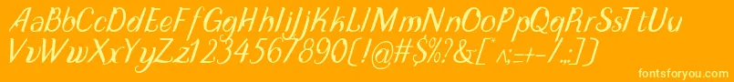 DisguiseDisplayItalic Font – Yellow Fonts on Orange Background