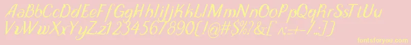 DisguiseDisplayItalic Font – Yellow Fonts on Pink Background