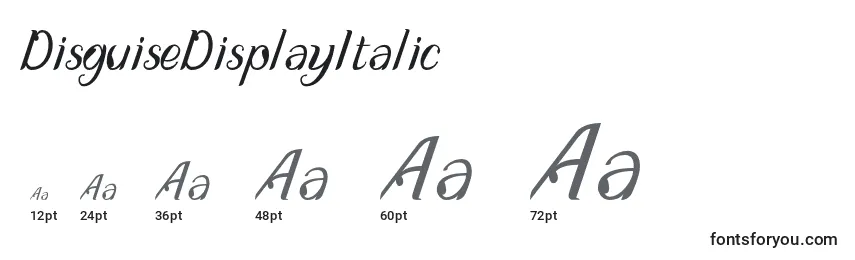 DisguiseDisplayItalic Font Sizes