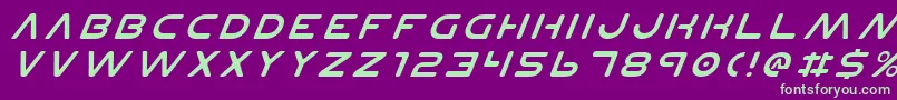 PlanetNItalic Font – Green Fonts on Purple Background