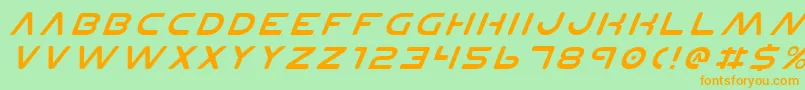 PlanetNItalic Font – Orange Fonts on Green Background