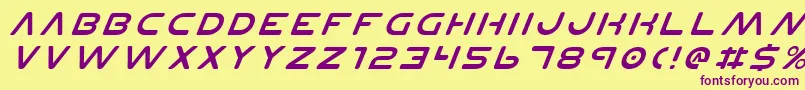 PlanetNItalic Font – Purple Fonts on Yellow Background