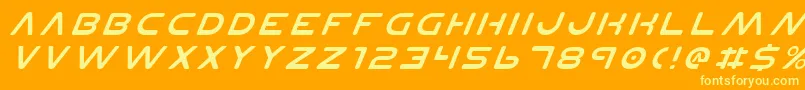 Czcionka PlanetNItalic – żółte czcionki na pomarańczowym tle
