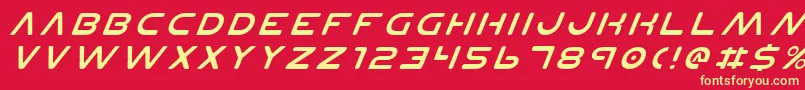 PlanetNItalic Font – Yellow Fonts on Red Background