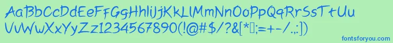 フォントPeyoriregular – 青い文字は緑の背景です。