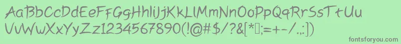 Peyoriregular Font – Gray Fonts on Green Background