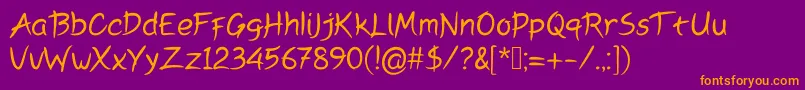Peyoriregular Font – Orange Fonts on Purple Background
