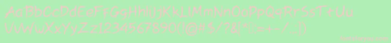 Peyoriregular Font – Pink Fonts on Green Background