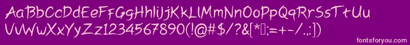 Peyoriregular Font – Pink Fonts on Purple Background