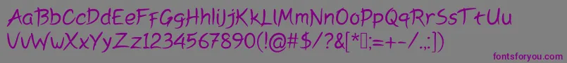 Peyoriregular Font – Purple Fonts on Gray Background