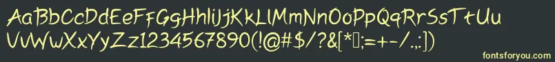 Peyoriregular Font – Yellow Fonts on Black Background