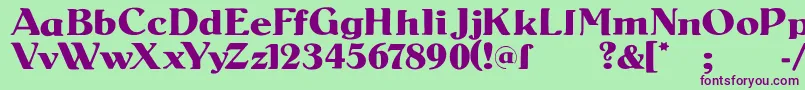 SenatsAntiqua-Schriftart – Violette Schriften auf grünem Hintergrund