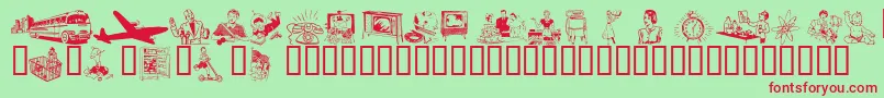 WmThe50s Font – Red Fonts on Green Background