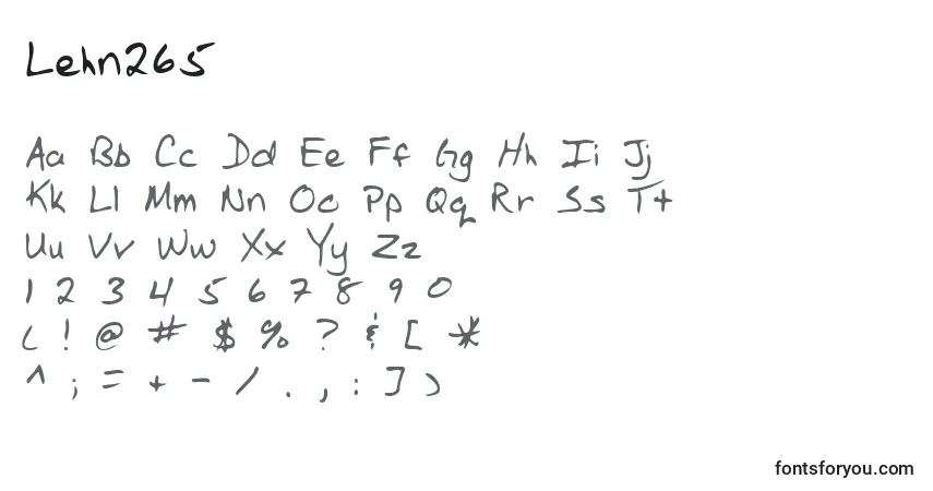 Czcionka Lehn265 – alfabet, cyfry, specjalne znaki